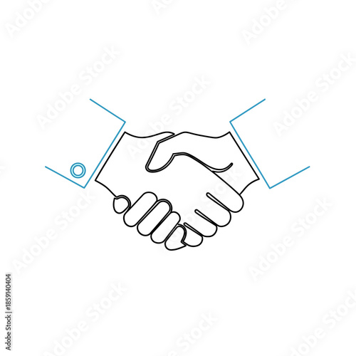 Business handshake illustration, partnership agreement, collaboration, success
