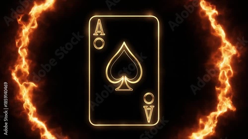 Neon Ace of Spades: Poker Card Game