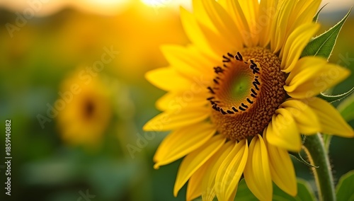 sunflower on a green background