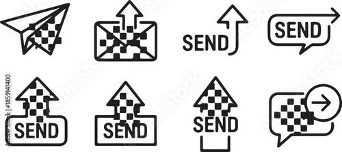 Minimalist Paper Plane Vector Icon Outline for Communication and Launch