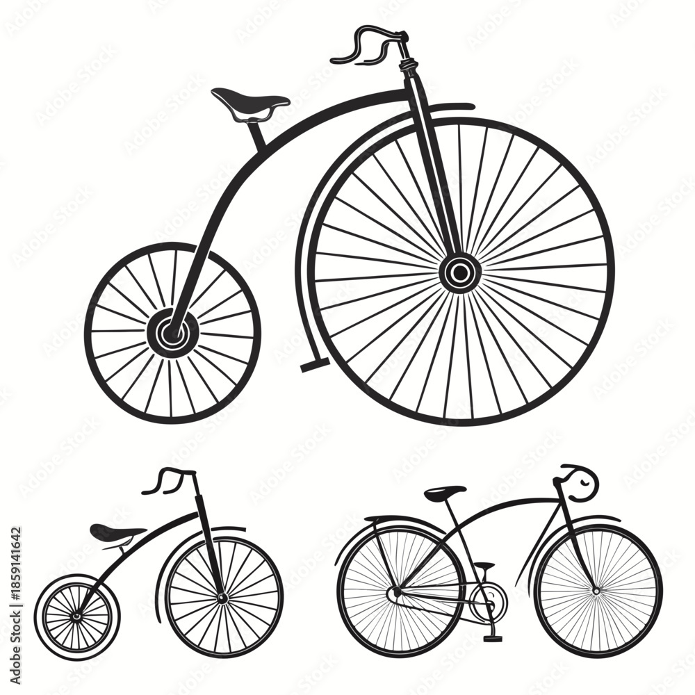 Fototapeta premium Collection of vintage bicycles