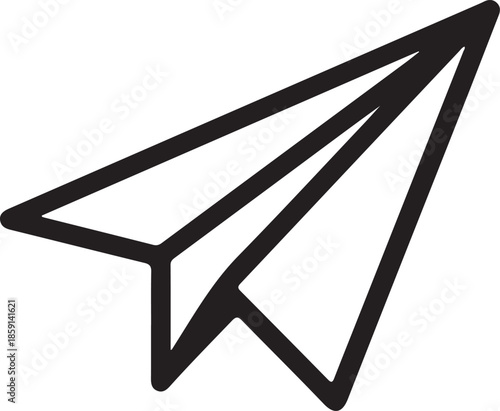 Minimalist Paper Plane Vector Icon Outline for Communication and Launch