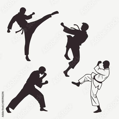 Martial arts silhouettes
