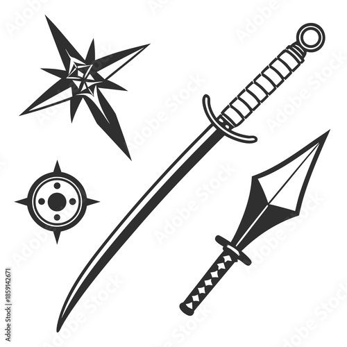 Medieval weapons illustration