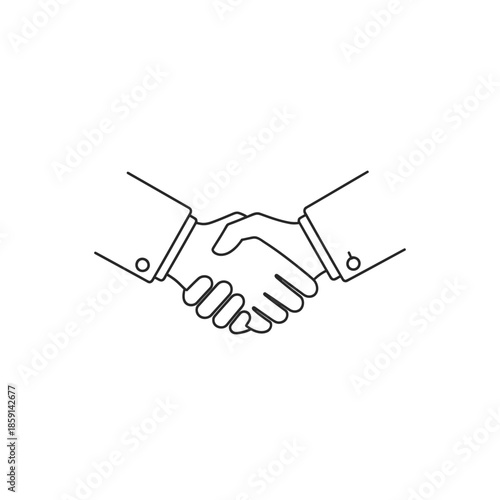 Business Partnership Handshake Agreement Icon - Vector Illustration