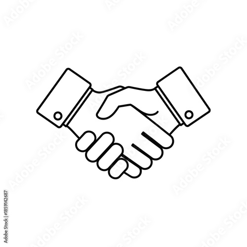 Business Partnership Agreement Icon: Handshake Symbol