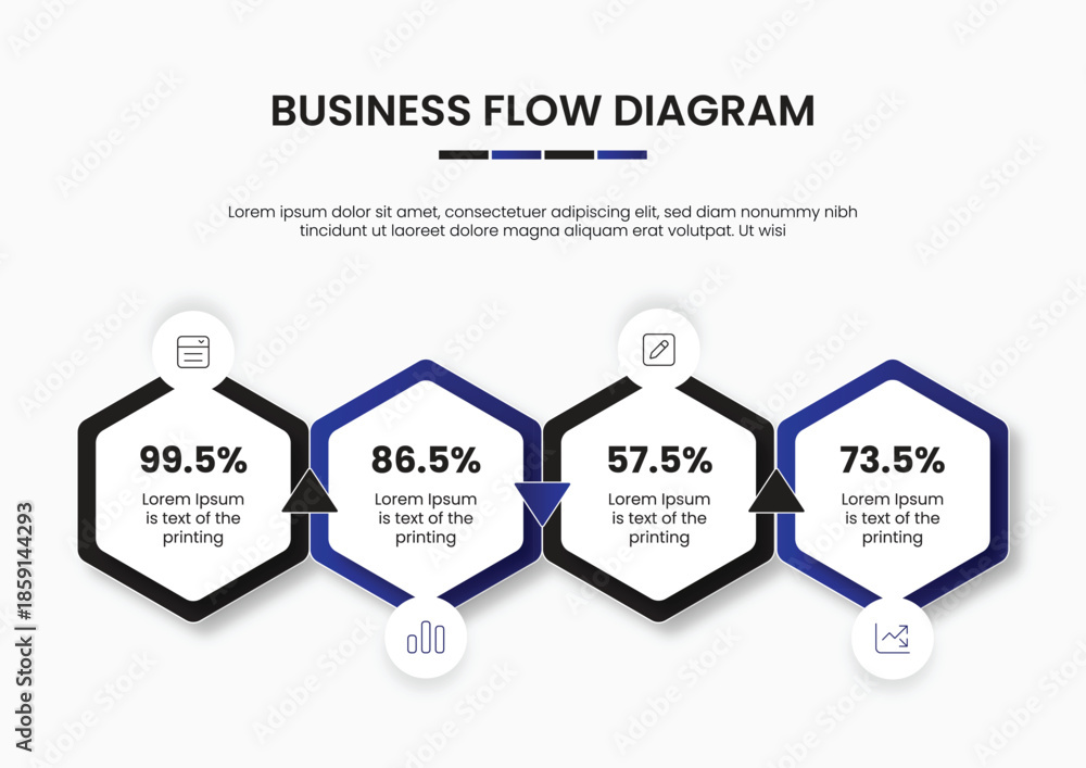 Fototapeta premium Business Flow Diagram Scalable Business Infographic Vector (EPS)