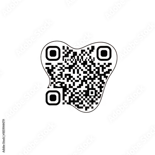 Unique shaped qr code isolated on transparent background