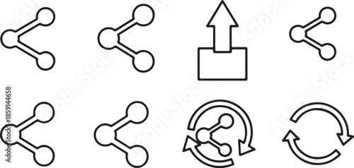 Minimalist Share Icon Vector Outline for Social Media and Networking