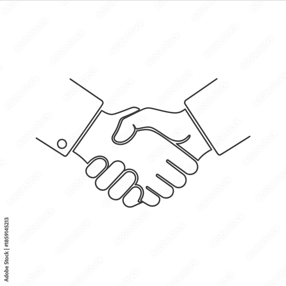 Fototapeta premium Handshake icon graphic, business agreement, partnership success, teamwork, collaboration, trust symbol