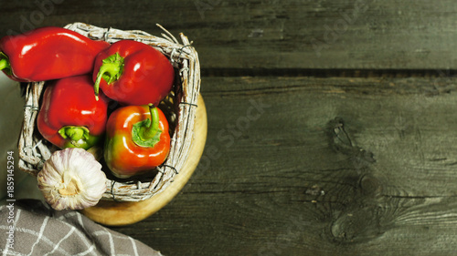 Sweet paprika in a basket
