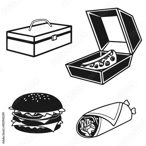 Food and lunchbox illustration
