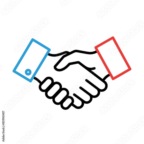 Handshake icon, agreement, partnership, business deal, collaboration, trust, success