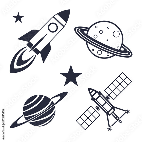 Space exploration icons