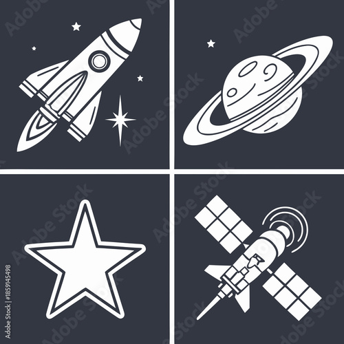 Space exploration icons