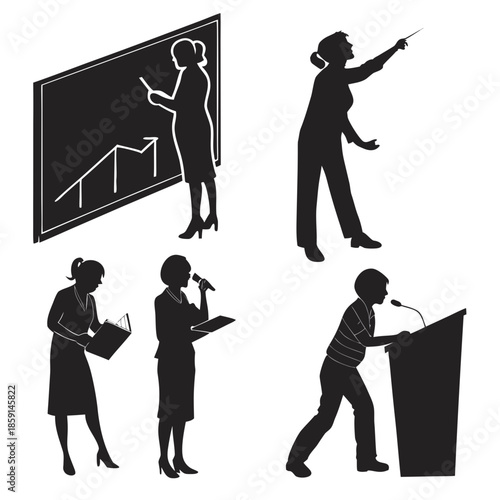 Business presentation silhouettes