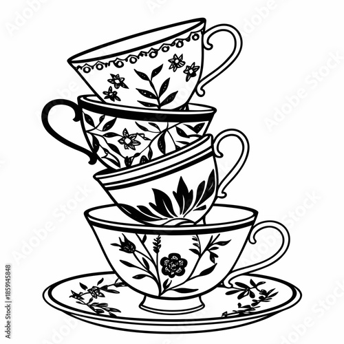 Stack of tea cups