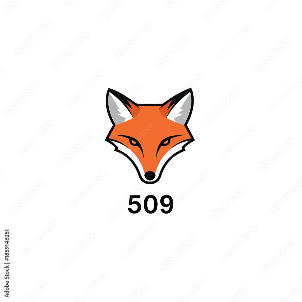 Obraz premium A captivating fox illustration with the number 509, perfect for design projects and branding.