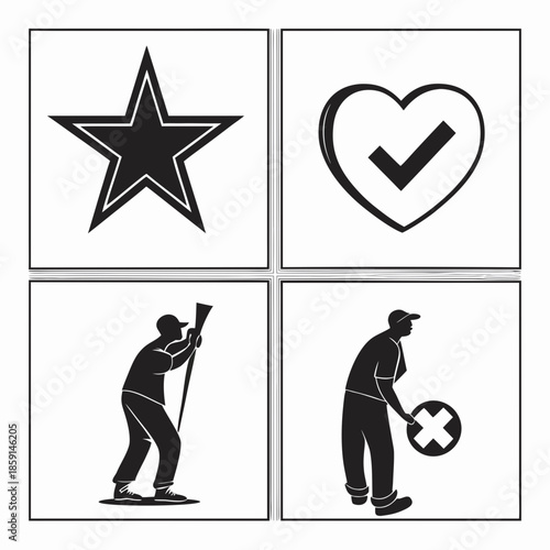 Icons of evaluation and action