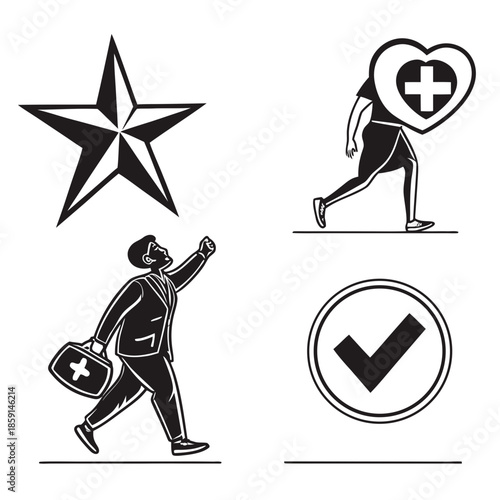 Medical and achievement icons