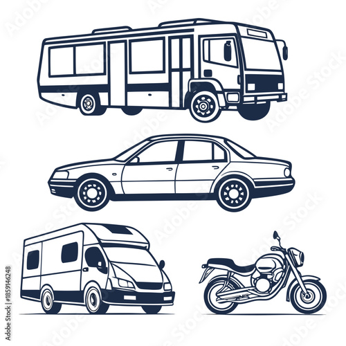 Various vehicles illustration