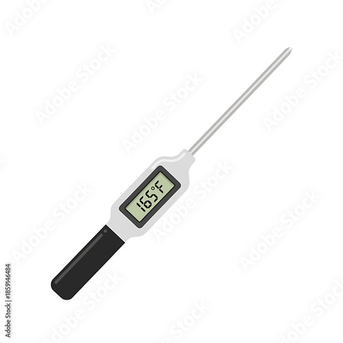 Digital thermometer displaying temperature on screen in close-up view