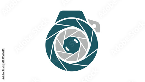 Abstract camera lens design with a focus on photography and visual elements.