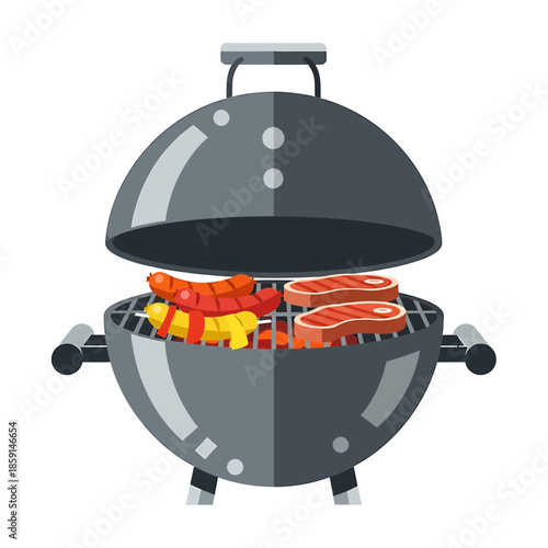 Barbecue Grill with Food