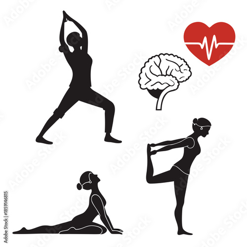 Yoga and wellness silhouettes