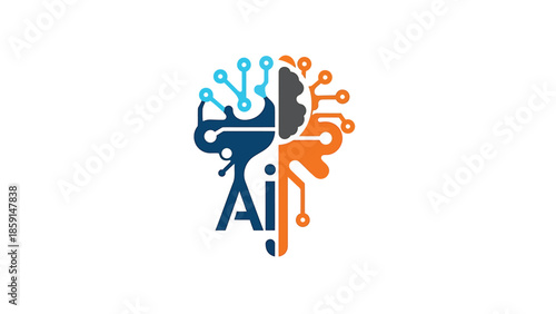 Artificial Intelligence Brain Concept Illustrating Technological Advancements.