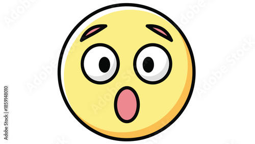 Astonished yellow emoji with wide open eyes and mouth expressing shock.
