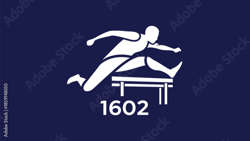 Athlete leaping over hurdle, showcasing athletic prowess and determination in competition.