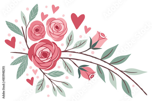 watercolor valentine s day banner with hand painted
