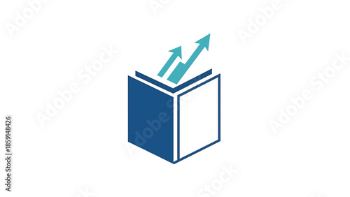 Box with upward arrows representing growth and progress in business.