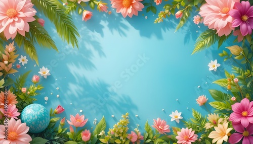 Summer Holiday Card Mockup Background with Bright Vacation Vibes and Ample Copy Space