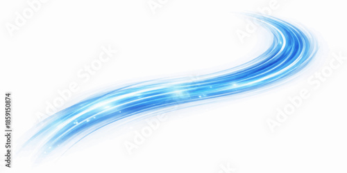 Abstract blue wave dynamic lines and curves create a flowing digital vector background design texture