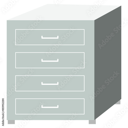 Four drawer grey office cabinet