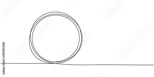 One continuous line drawing of Circle frame. Psychotherapy concept of solving problems is easy. Unravels bad mental health. Doodle outline vector illustration