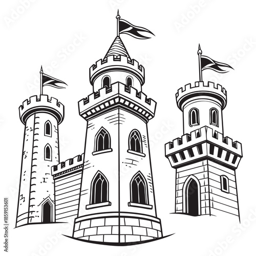 Medieval castle towers