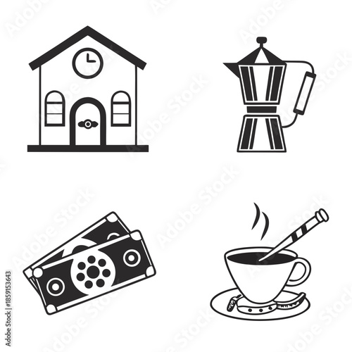 Morning routine icons