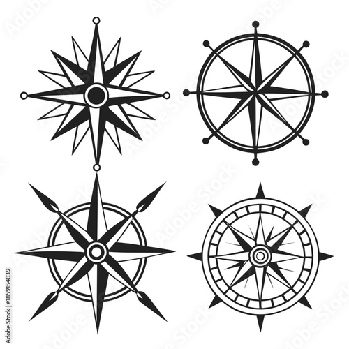 Collection of compass rose designs