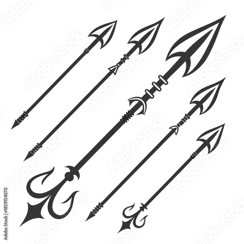 Collection of spear illustrations