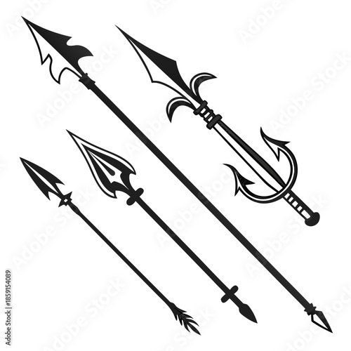 Collection of spear illustrations