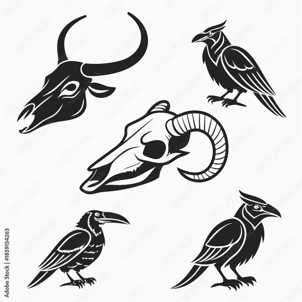 Obraz premium Animal silhouettes collection