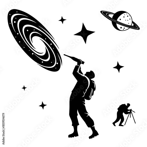 Astronomer observing the cosmos