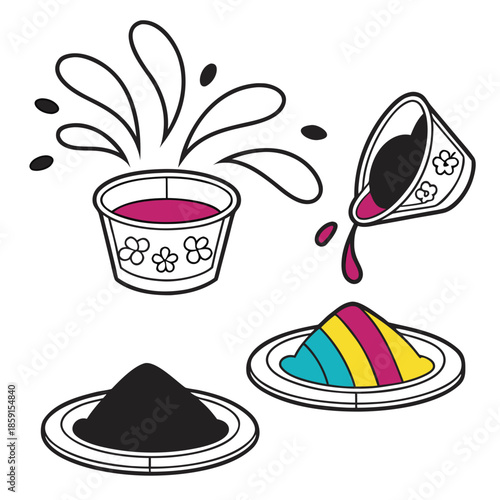 Illustration of the coffee brewing process