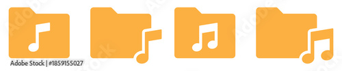 Music file icon. Music folder icon, vector illustration