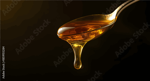 honey dripping from a spoon