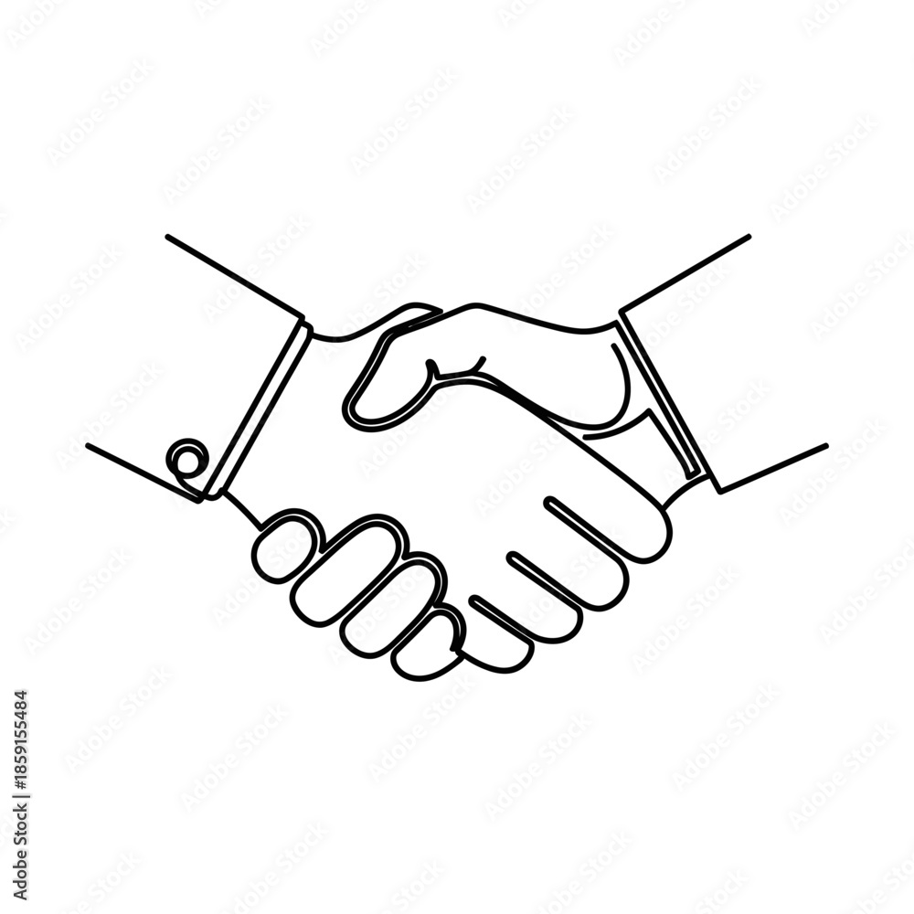 Fototapeta premium Handshake icon, business agreement, partnership, teamwork, trust, deal