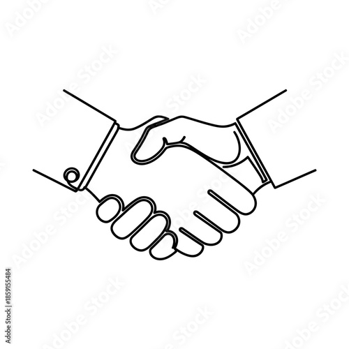 Handshake icon, business agreement, partnership, teamwork, trust, deal
